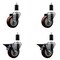 Service Caster 3.5'' Maroon Poly Wheel Swivel 1-3/8'' Expanding Stem Caster Set 2 Brakes, 4PK SCC-EX20S3514-PPUB-MRN-2-PLB-2-138 - alternate 1
